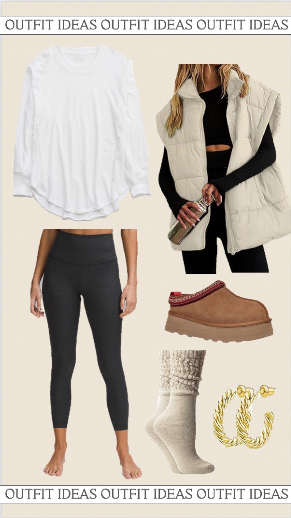 amazon outfit ideas // comfy outfits // comfy style // new balance sneakers // crew socks // belt bag // black leggings // hoodie // sweatshirt // puffer vest // mom outfit // mom style // postpartum style // postpartum fashion // SAHM outfit // casual outfit // uggs // ugg dupe // amazon dupe // amazon look for less // everyday style // aerie 

#LTKstyletip #LTKfindsunder100