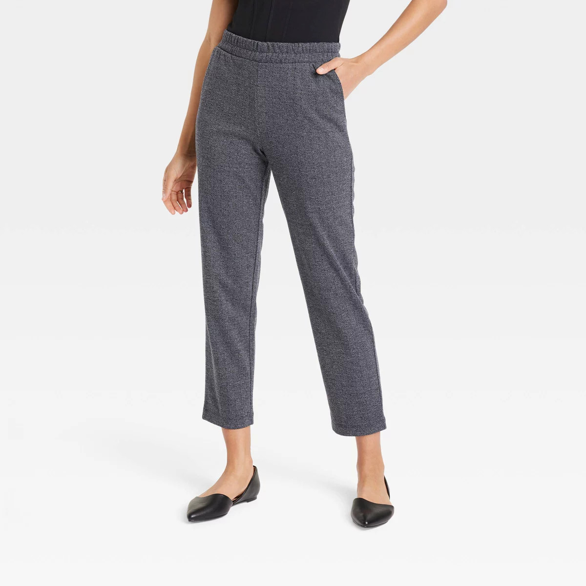 Women's High-Rise Regular Fit Tapered Ankle Knit Pants - A New Day™ | Target