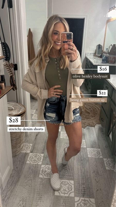 Entire fit on sale today with Pink Lily 🤎🌿 perfect spring break vibes! In the M gauze button up, XS/S bodysuit & S shorts! They’re VERY STRETCHY, short & high waisted - fair warning🤣

Casual / resort wear / spring break / comfy / casual / cute / outfit inspo / Holley Gabrielle 

#LTKsalealert #LTKfindsunder50 #LTKstyletip