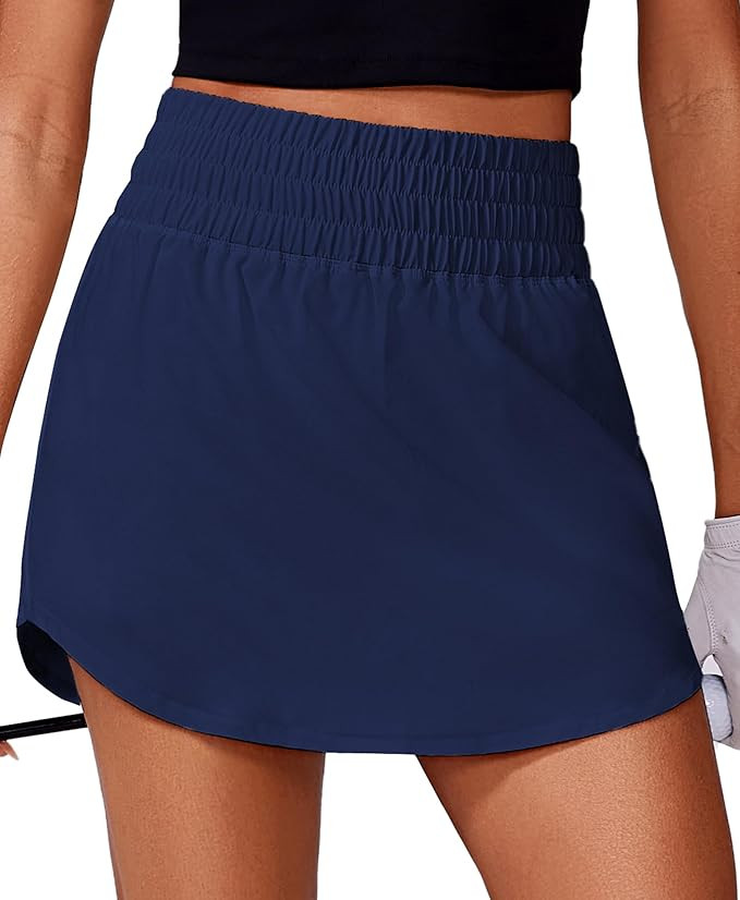 PINSPARK Golf Skirts for Women High Elastic Waisted Athletic Skort 2 Pockets Curved Hem Tennis Sk... | Amazon (US)