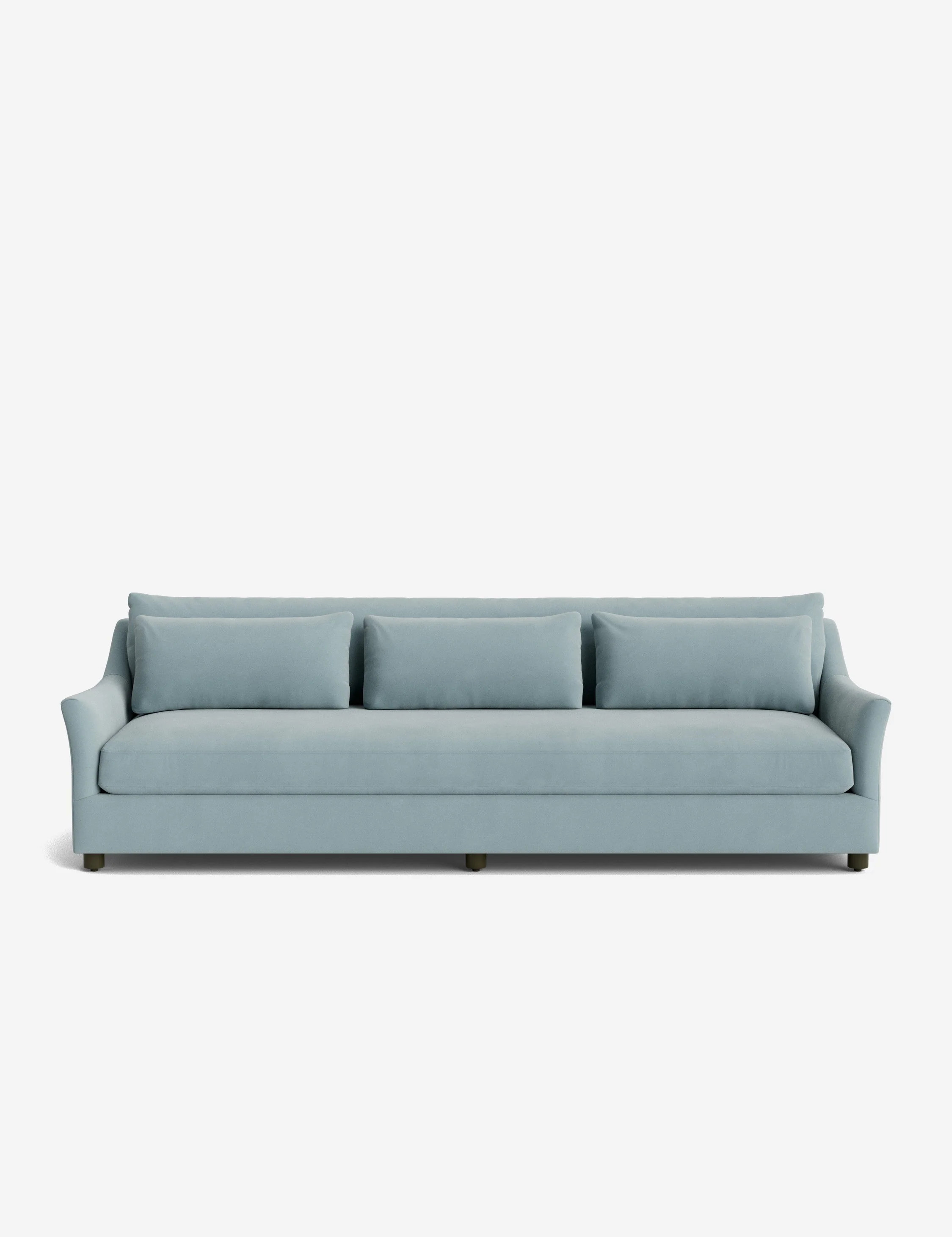 Niven Sofa, Sky Blue Classic Velvet 110"W | Lulu and Georgia 