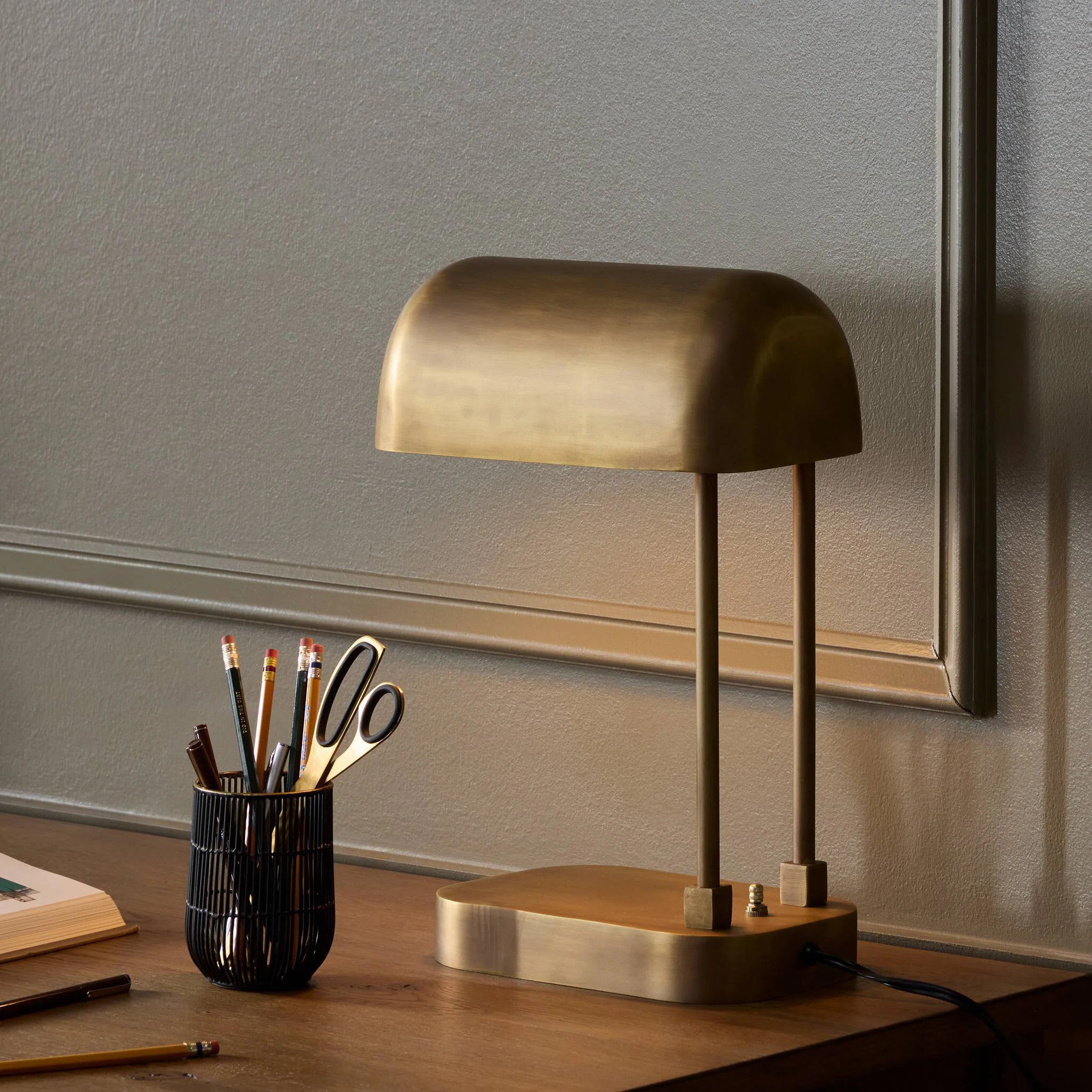 Merlin Table Lamp-Aged Antique Brass | Wayfair North America