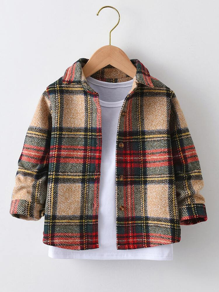 Toddler Boys Tartan Print Shirt Without Tee | SHEIN