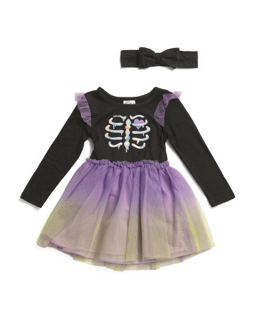 Infant Girls Skeleton Tulle Tutu Dress | TJ Maxx