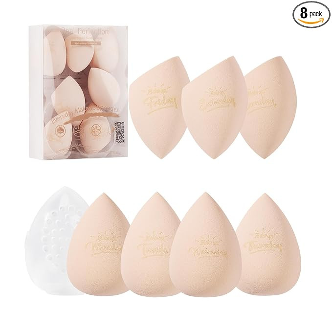 Real Perfection Makeup Sponge Set Blender Sponges, Latex-Free Beauty Makeup Sponges 7 pcs with 1 ... | Amazon (US)