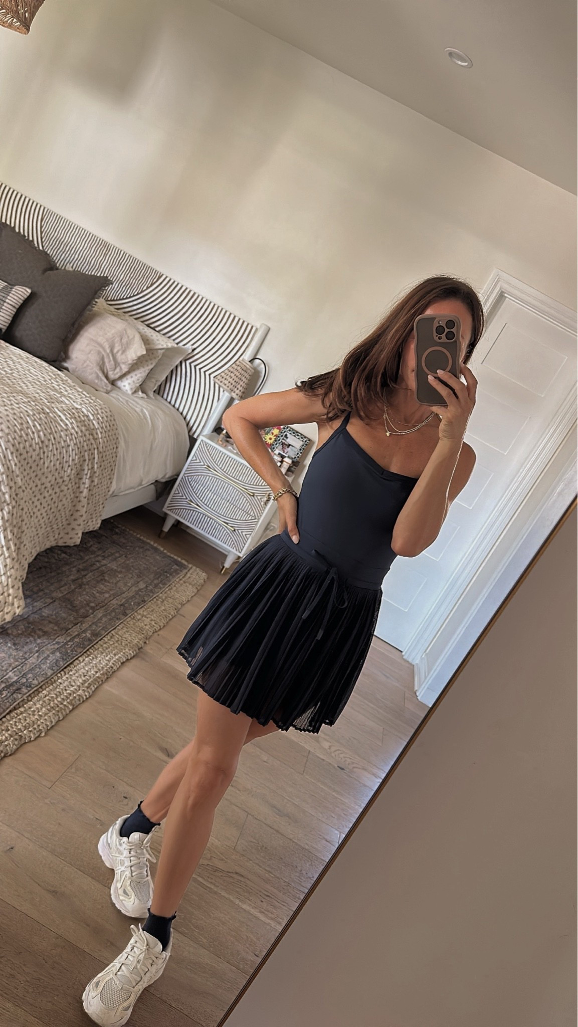 The new @lululemon Ace Advantage Cutout Tennis Dress is so cute and functional for those tennis and pickleball matches… love the pleated skirt, built in bra, adjustable straps, built in shorts w/side pockets, and how cute it is on and off the court. #lululemoncreator #ad