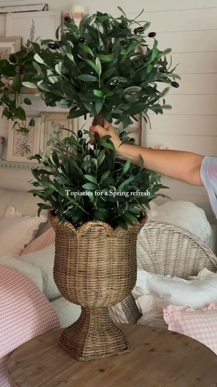 It’s Friday!! This week flew by! Check out my new additions, Olive tree topiaries with rattan planters. 
I’m a bit obsessed with them. I purchased a two pack. But available in a one pack too. 
A happy refresh for spring. Perfect for indoors and outdoors. I think these topiaries look beautiful in any room. Adding a warm touch of greenery to your home. 
Download the LTK app and shop my home. #topiary 
Comment SHOP below to receive a DM with the link to this post on my LTK ⬇ https://liketk.it/5XQy2 #ltkactive #ltkhome