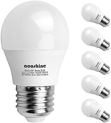 Aooshine Di Globe 40 4 Watt Soft White 2700K LED Bulb, E26 Medium Screw Base 400 Lumens A15/G45 S... | Amazon (US)
