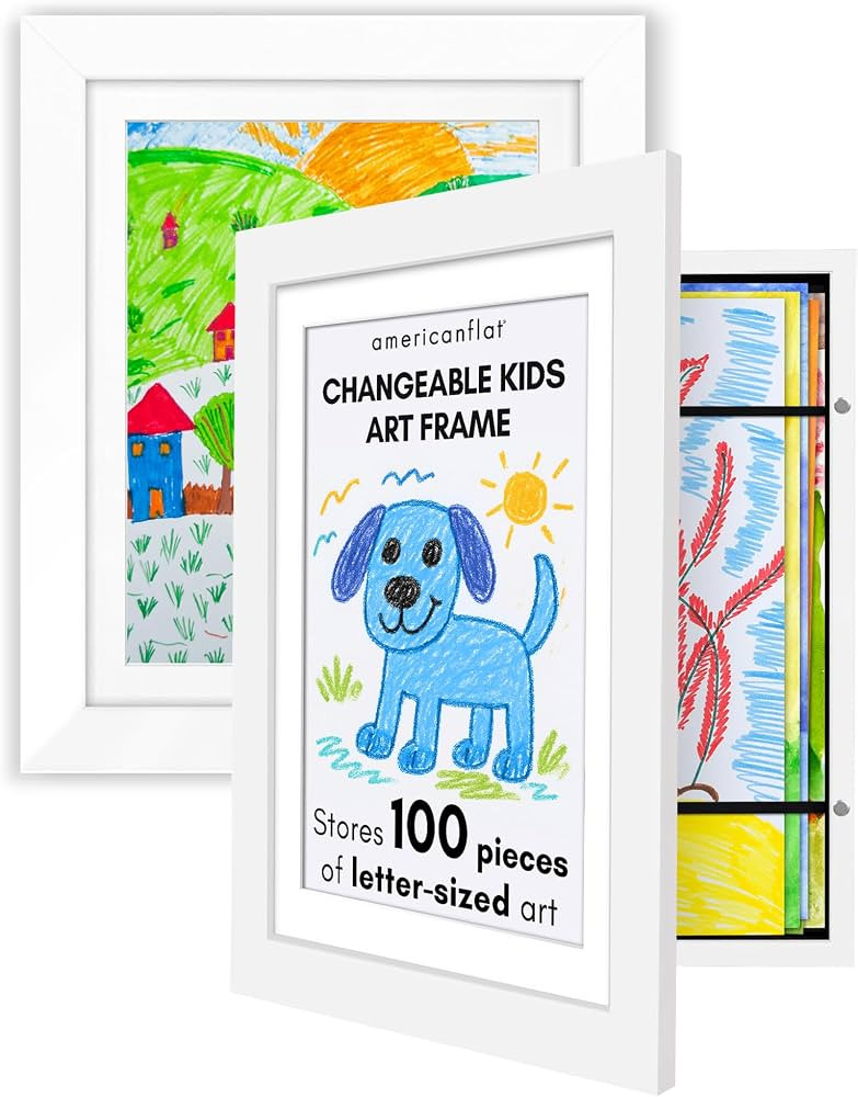 Americanflat 8.5x11 Changeable Kids Art Frame 2-Pack - White | Amazon (US)