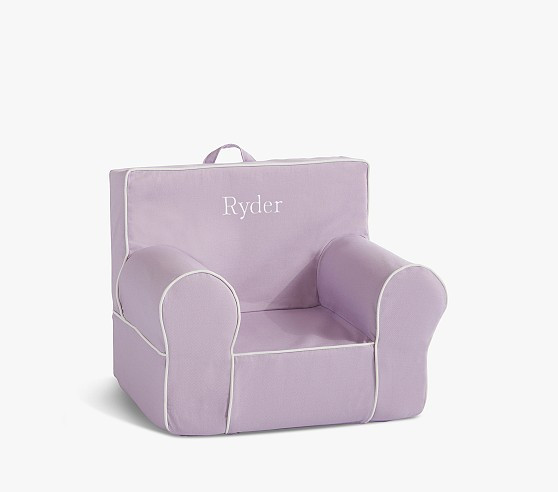 Anywhere Chair®, Lavender Twill with White Piping | Pottery Barn Kids