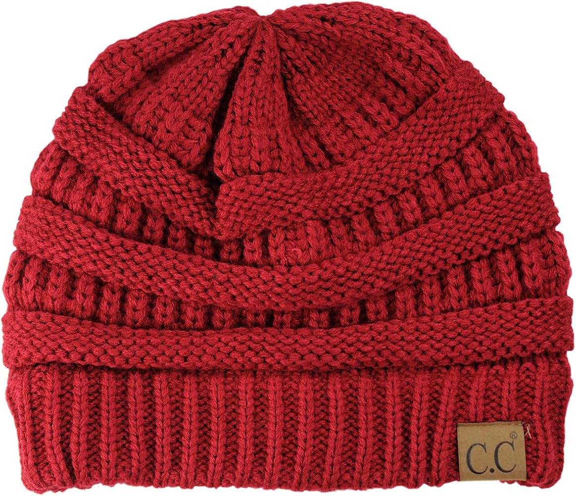 C.C Trendy Warm Chunky Soft Stretch Cable Knit Beanie Skully | Amazon (US)
