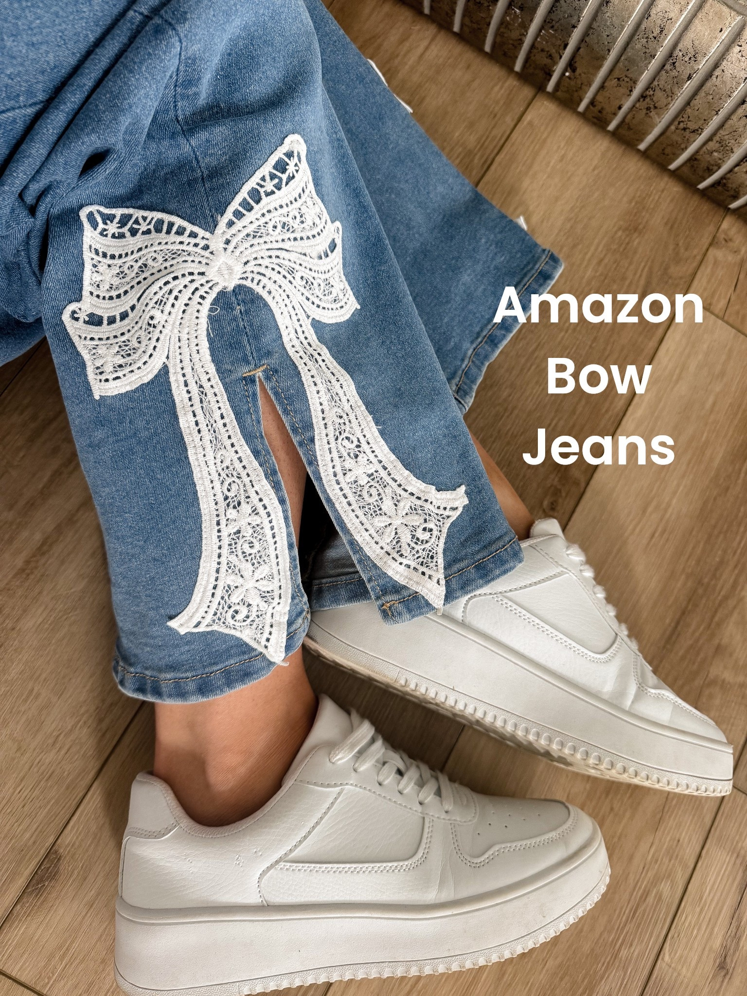 Outfit of the day featuring the cutest new Amazon jeans 🤍 These side bow detail jeans are SUCH a fun statement while still being incredibly comfortable. The fit is flattering, soft, and easy to wear all day — I’m honestly obsessed 🎀

I paired them with a cozy Amazon sweater for a casual, polished look and finished it off with my go-to Walmart sneakers for comfort. This outfit is perfect for everyday wear, school drop-off, errands, coffee dates, or just feeling cute but comfy ✨

All pieces are affordable, easy to style, and linked for you 💫

#AmazonFashion #AmazonFinds #AmazonStyle #AmazonOOTD #BowDetail #StatementJeans #WideLegJeans #EverydayOutfit #CasualChic #ComfortableStyle #AffordableFashion #WalmartFashion #WalmartSneakers #NeutralOutfit #OOTDStyle #WomenOwnedStyle #MomStyle #StyleInspo