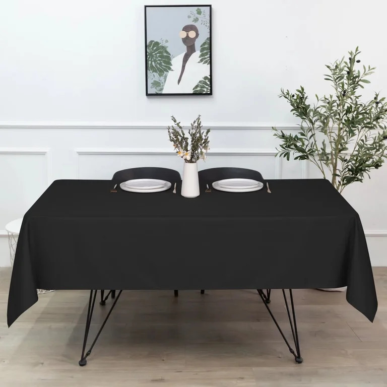 LUSHVIDA Rectangle Tablecloth -60x84 inch Black- Stain and Water Resistant Table Cover for Kitche... | Walmart (US)