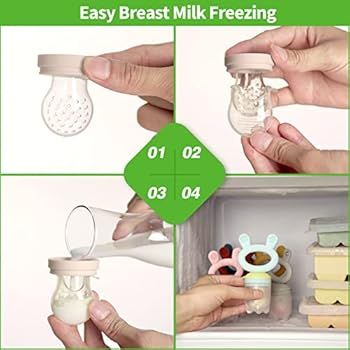 Amazon.com : Haakaa Baby Fruit Food Feeder Pacifier | Breastmilk Popsicle Molds for Teething | Si... | Amazon (US)