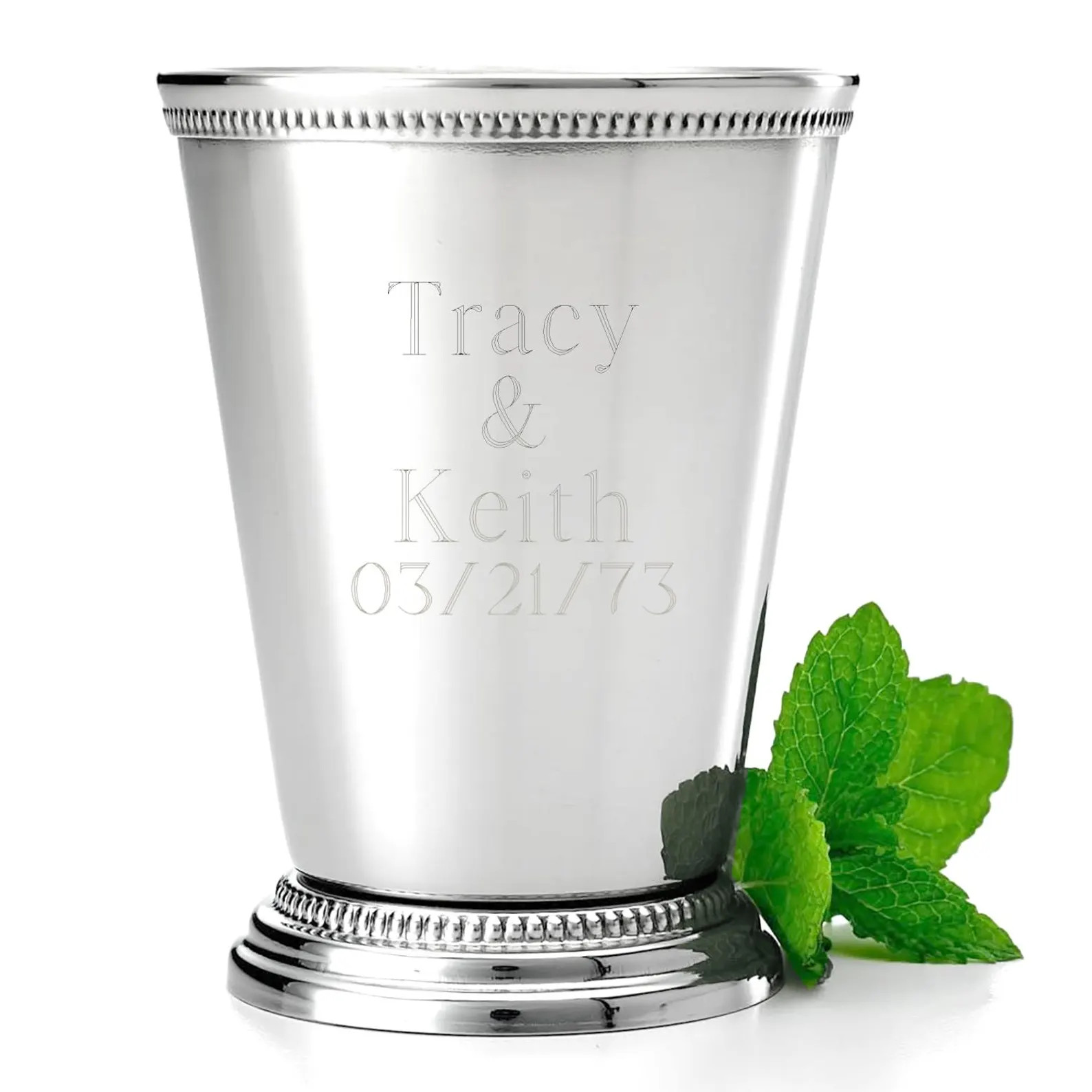 Personalized Polished Silver Stainless Steel Mint Julep Cup - Engraved Custom Engraving Party Jul... | Etsy (US)