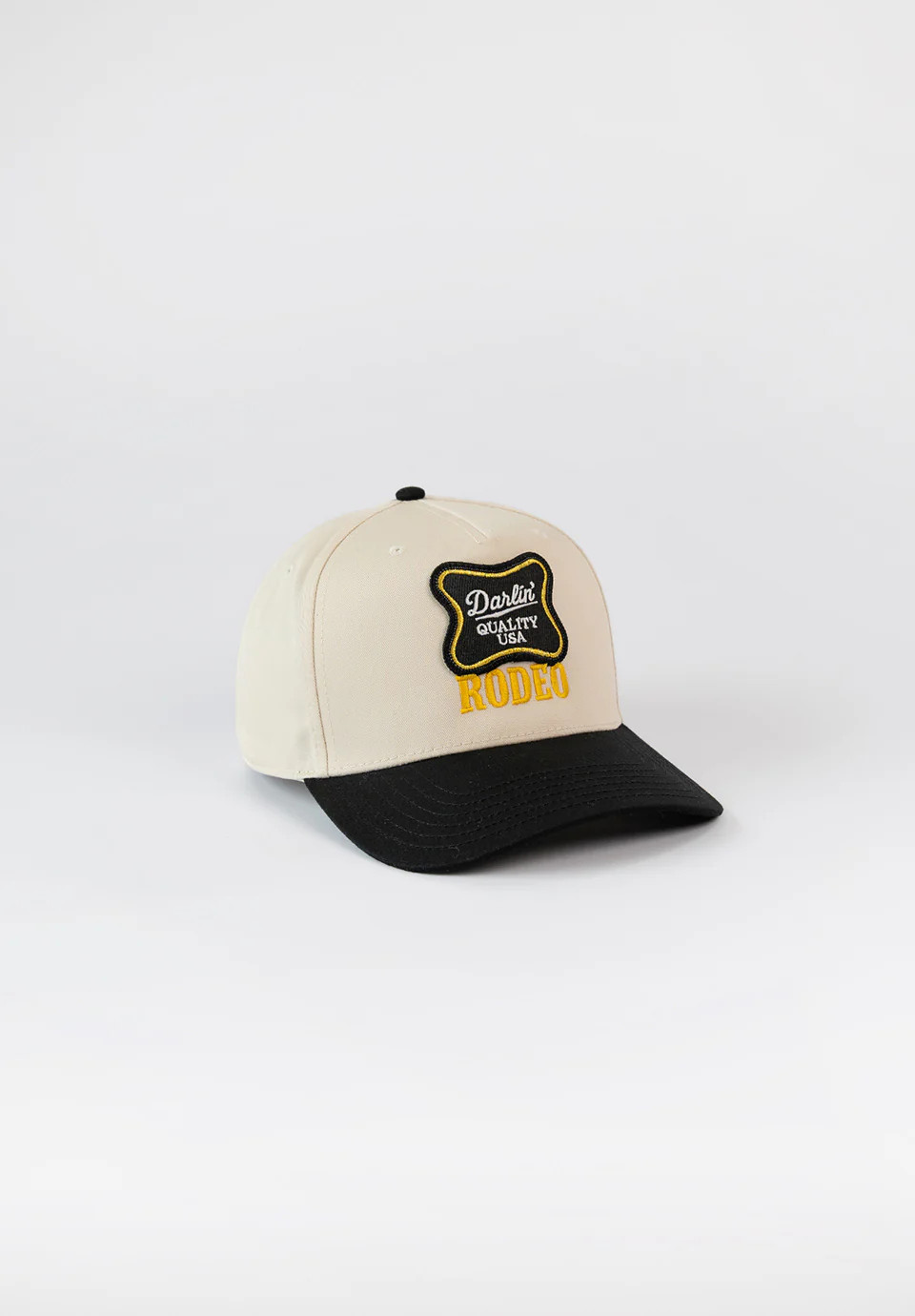Darlin Rodeo Patch Snapback - Black/Cream | Darlin'