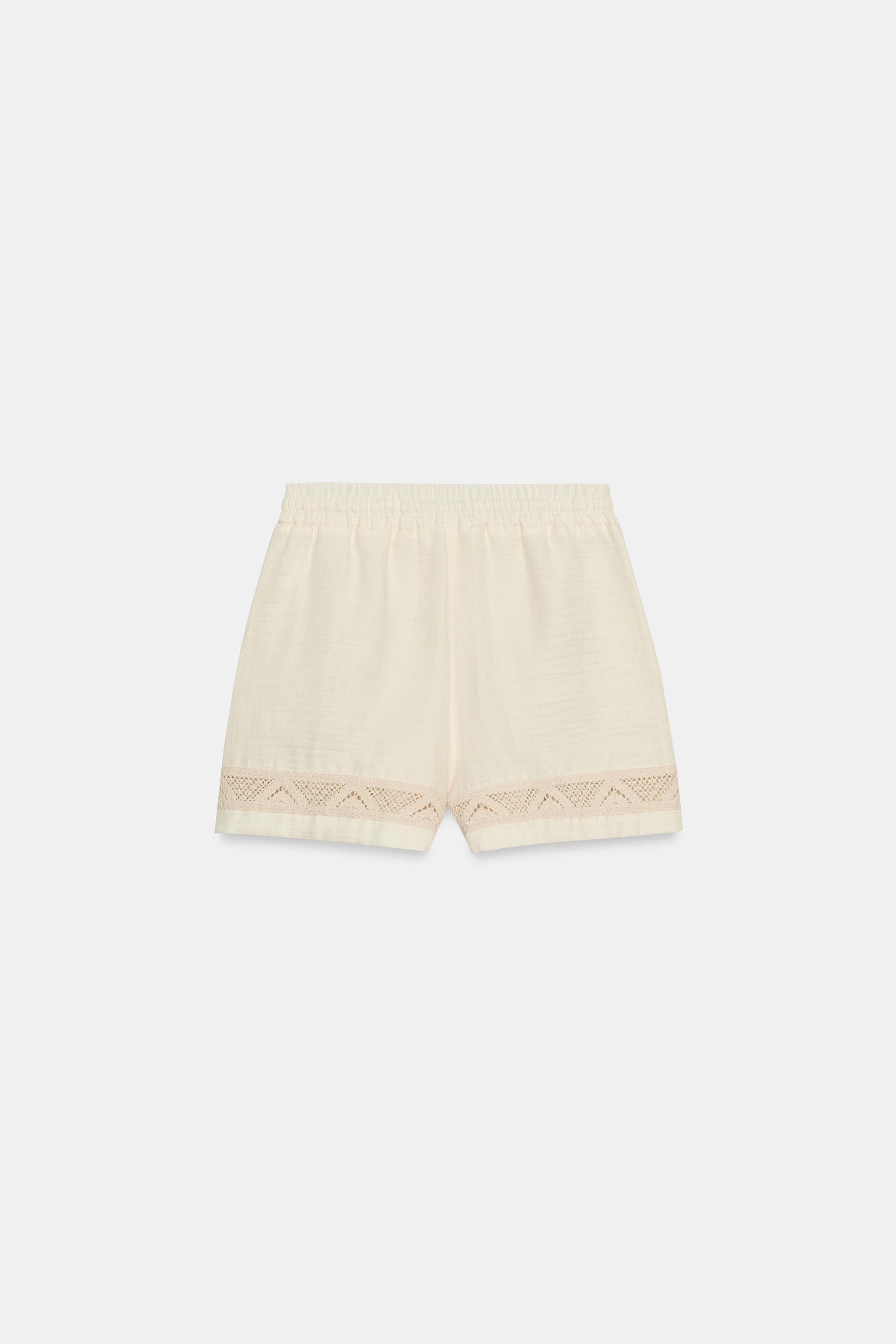 EMBROIDERED BERMUDA SHORTS WITH ELASTIC WAIST | Zara UK