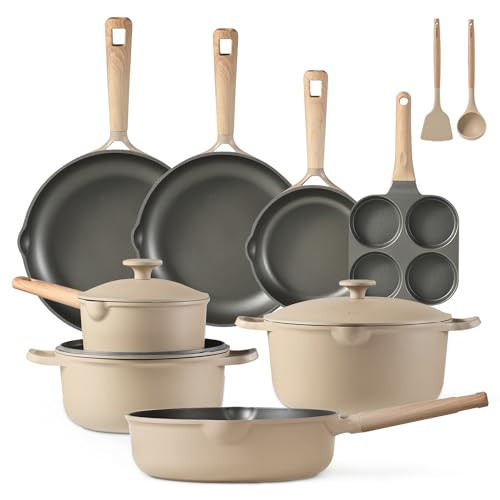 CAROTE 13pcs Pots and Pans Set, Non Stick Kitchen Cookware Sets with Egg Pan, Kitchen Induction Pots and Pans Cooking Sets | Amazon (US)