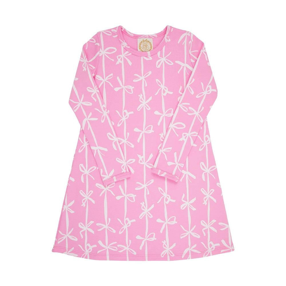 Long Sleeve Polly Play Dress - Pink Braselton Bows | The Beaufort Bonnet Company