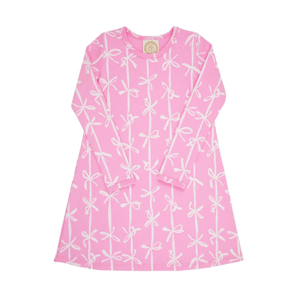 Long Sleeve Polly Play Dress - Pink Braselton Bows | The Beaufort Bonnet Company