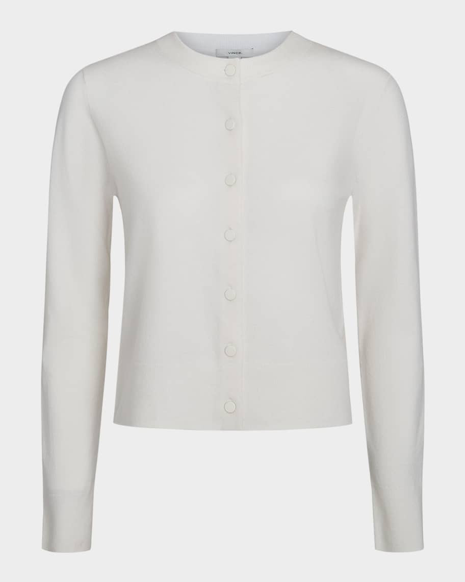 Vince Tipped Half-Moon Cardigan | Neiman Marcus