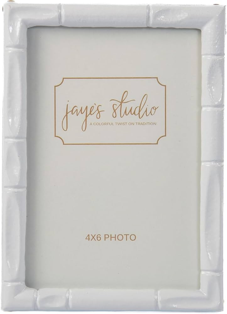 Jaye's Studio 4x6 Decorative White Bamboo Frame, Picture Frame with Easel stand for Tabletop, Cou... | Amazon (US)