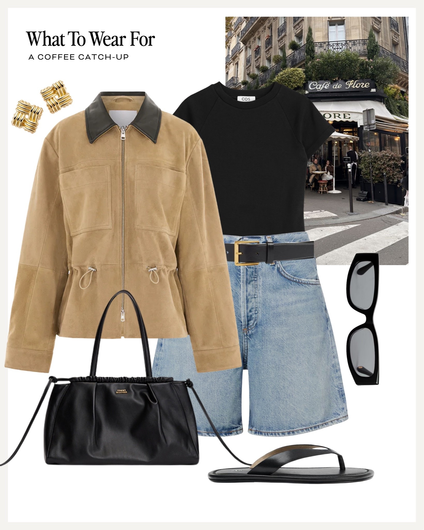 A coffee catch-up ☕️ 

Summer, transitional style, early autumn, denim shorts, sandals, suede jacket, agolde denim, cos tee

#LTKuk #LTKsummer #LTKautumn
