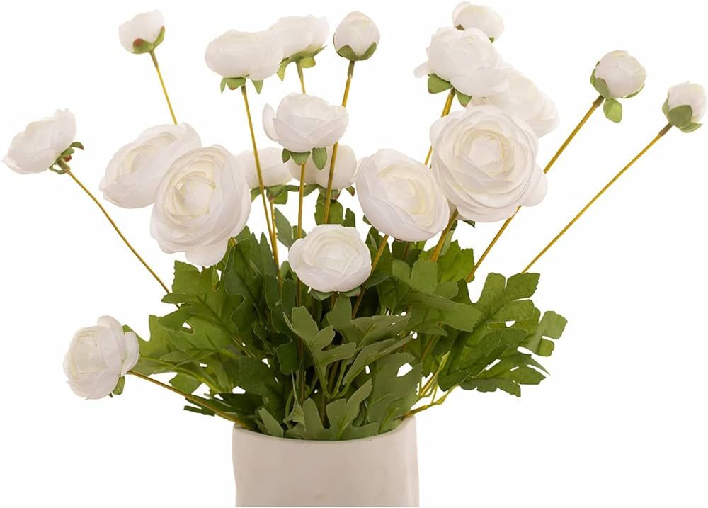 GLSATEMAN Artificial Silk Flowers Persian Buttercup Ranunculus Flower 5 Pcs,Suitable for core Dec... | Amazon (US)