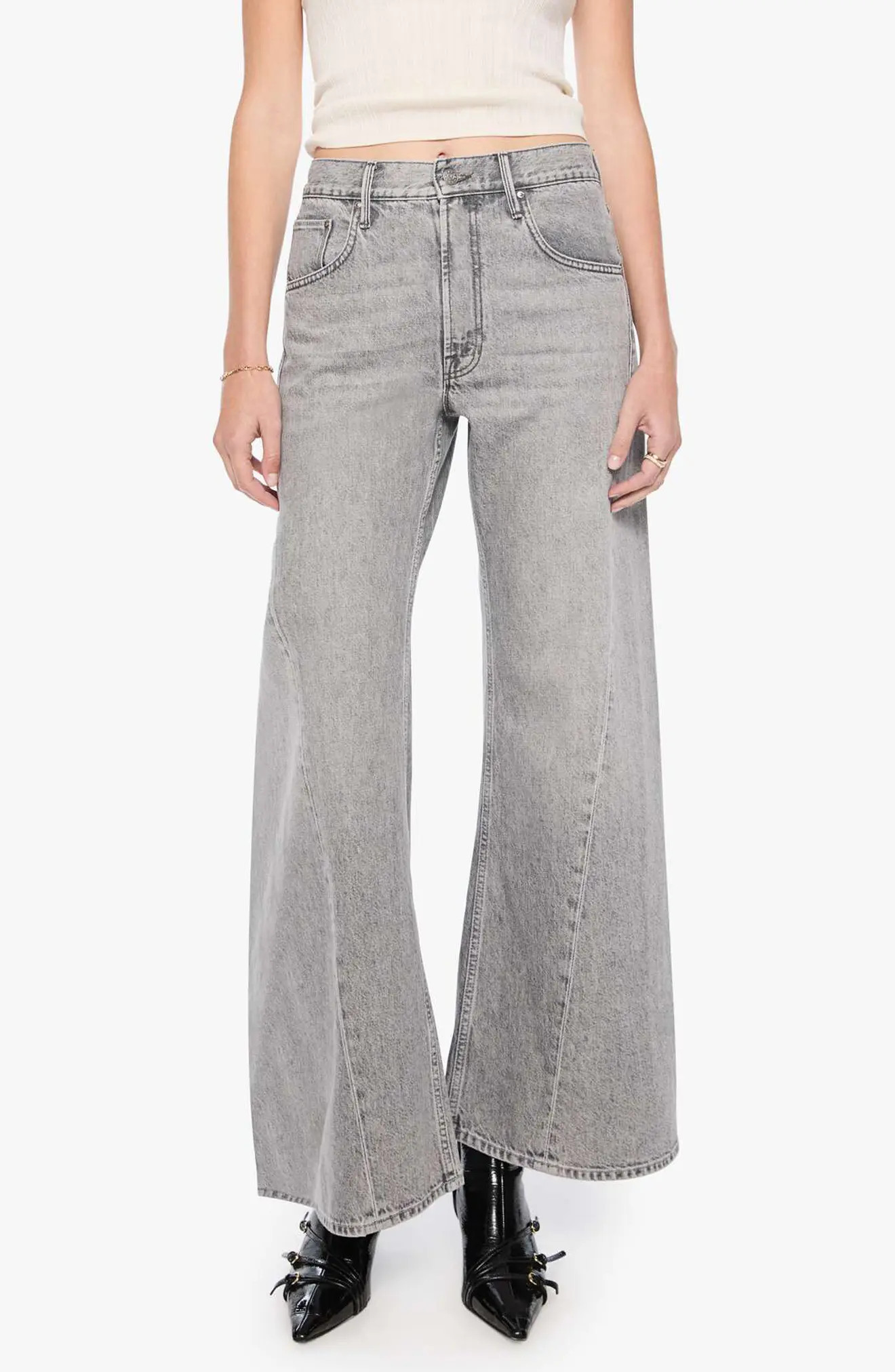 MOTHER The Lemon Twist Sneak Wide Leg Jeans (Women) | Nordstrom | Nordstrom