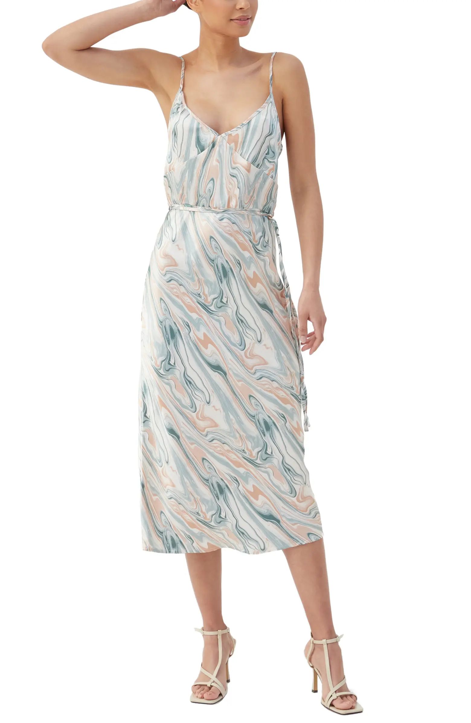 4th & Reckless Cici Marbled Midi SlipdDress | Nordstrom | Nordstrom