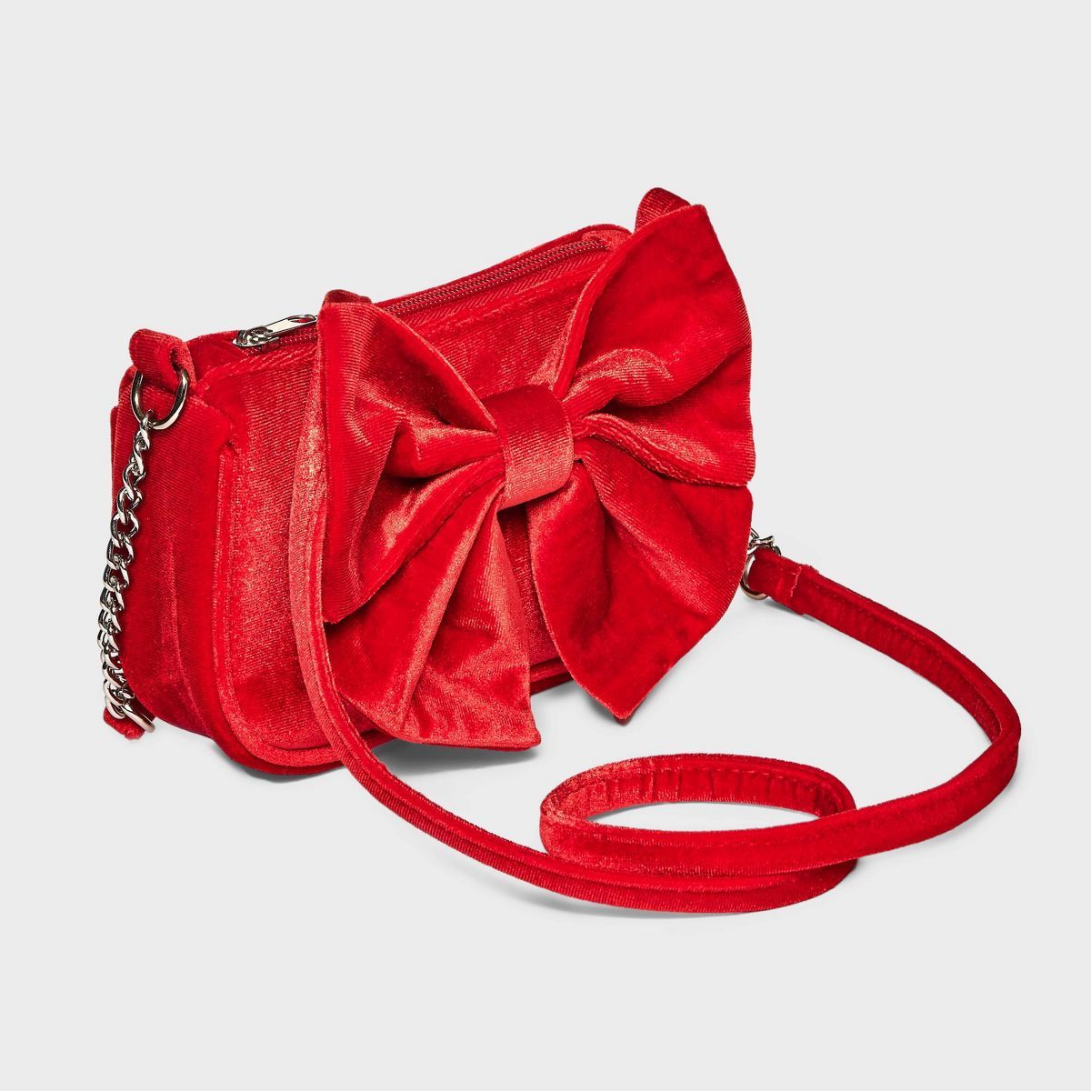 Girls' Velvet Bow Crossbody Bag - Cat & Jack™ Red | Target