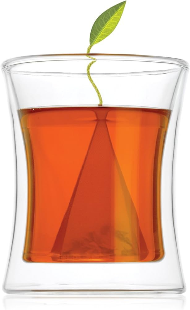 Tea Forte Poom Double Wall Glass 10 ounce Tea Cup for Hot or Iced Tea | Amazon (US)