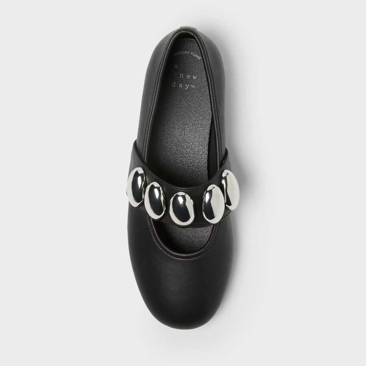 Women’s Genevieve Oversized Dome Stud Mary Jane Flats with Memory Foam Insole – A New day™ ... | Target
