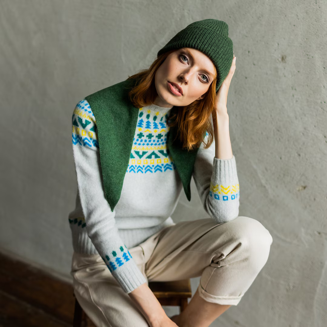 Moss Green Lambswool Neckerchief, Lambswool Scarf, Small Scarf - Etsy UK | Etsy (US)