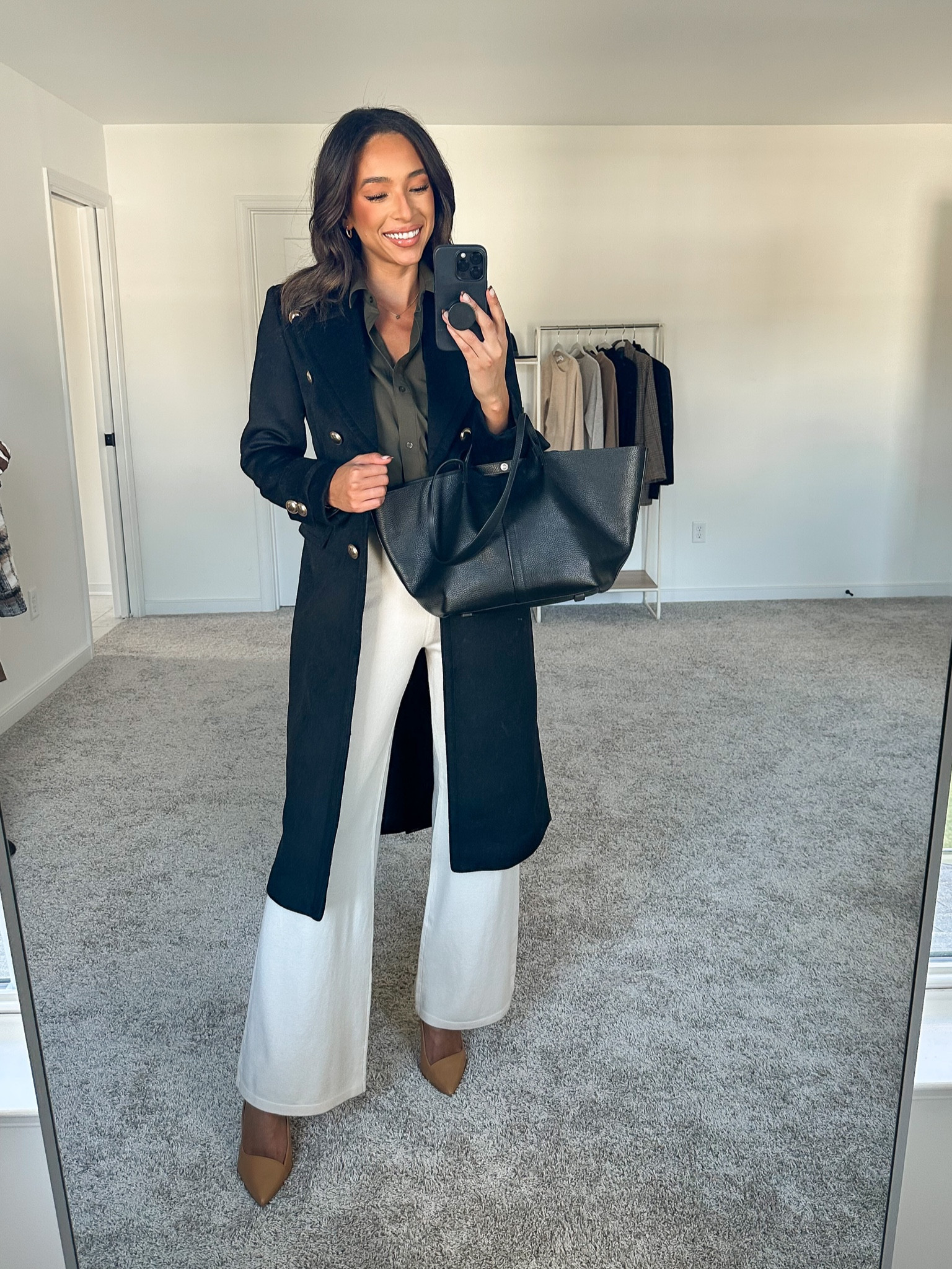 Express is 50% OFF sitewide! Size XS in black wool coat, XS in knit pants, and Small in olive green button down. Use code 1735 for $10 off $100+









Workwear
Work outfit
Business casual
Office outfit
Nena Evans 

#LTKCyberweek #LTKsalealert #LTKworkwear