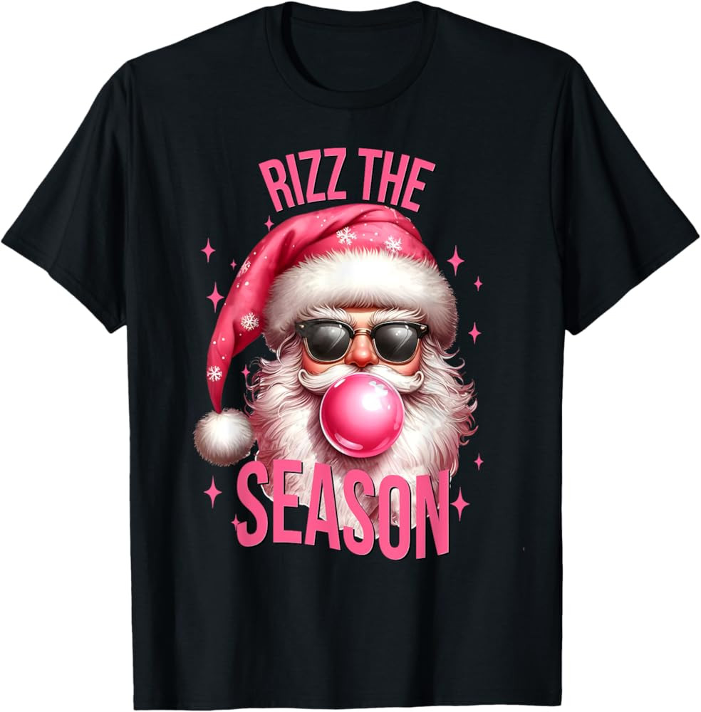 Rizz The Season Funny Christmas Rizzmas Pink Santa Rizzler T-Shirt | Amazon (US)