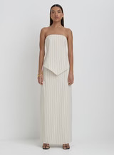 Beige Striped Linen Maxi Skirt- Alai | 4th & Reckless