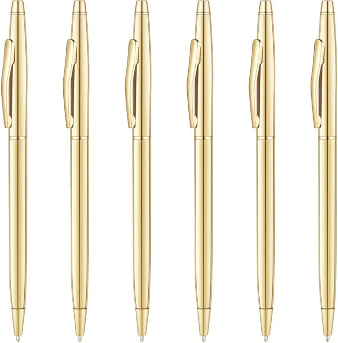 Unibene Slim Metallic Retractable Ballpoint Pens - Gold, Nice Gift for Business Office Students T... | Amazon (US)