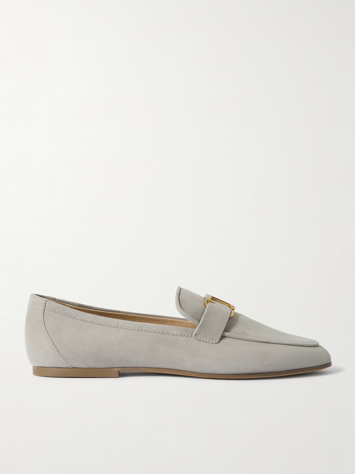 Tod's - Embellished Nubuck Loafers - Taupe | NET-A-PORTER (UK & EU)