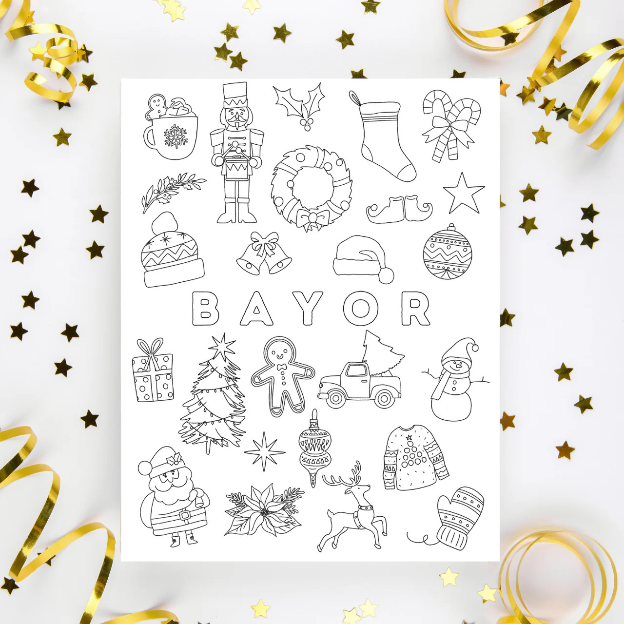 Custom CHRISTMAS Coloring Page | The Letter Vee