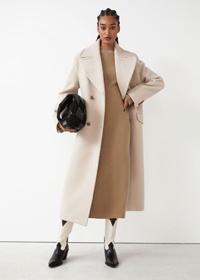 Oversized Wide Collar Wool Coat - White - Woolcoats - White Coat Coats - Winter Coats | & Other Stories US
