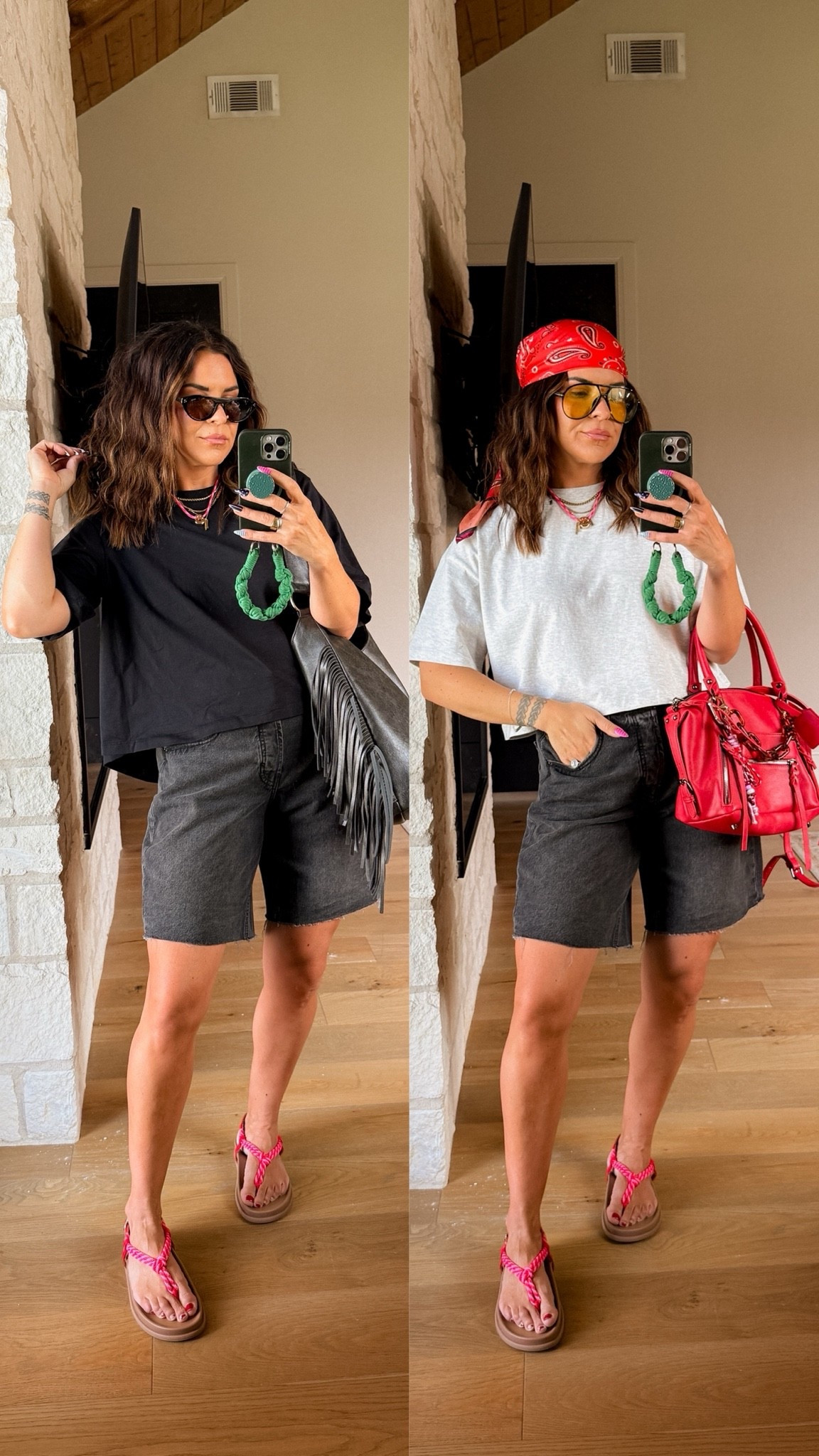 Jorts are back in black!
I got the size 10. Fitted up top, and loose towards the bottoms!
Tee’s are both 12/10. I get the XL

I

#LTKSaleAlert #LTKOver40 #LTKMidsize