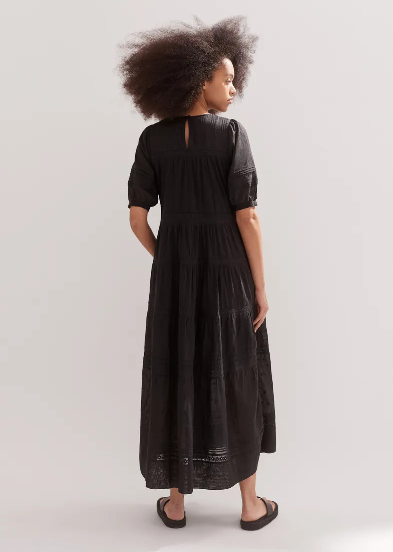 Cotton Delicate Embroidery Maxi Dress | ME+EM US