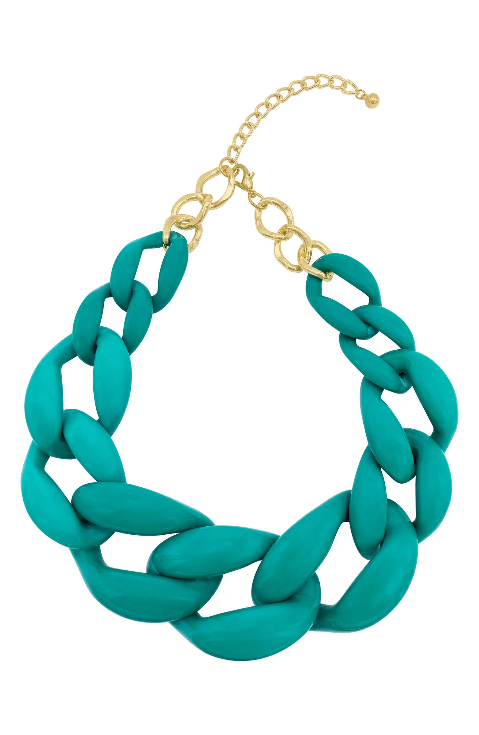 Adornia 14K Gold Plate Turquoise Resin Curb Chain Necklace | Nordstromrack | Nordstrom Rack