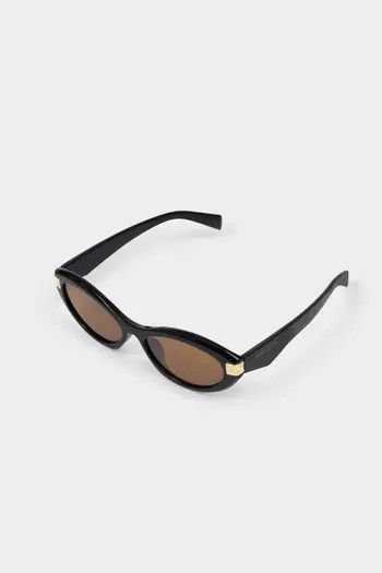 Bordeaux Slim Oval Sunglasses in Black | Nordstrom