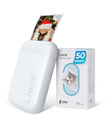 Liene 2x3” Photo Printer, Mini Instant Portable Color Mono Picture Printer Bundle 50 Zink Adhesive Paper, Bluetooth 5.0, Compatible w/iOS & Android, Small Phone Sticker for iPhone, Smartphone, White | Amazon (US)