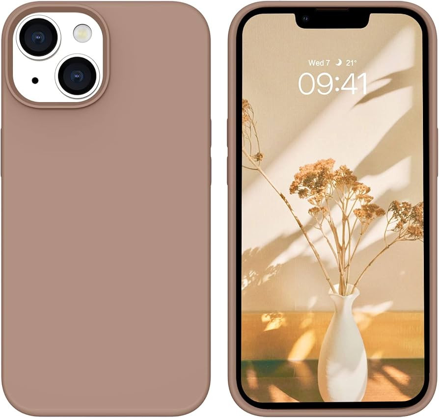 GUAGUA Case for iPhone 14 6.1 Inch Brown Liquid Silicone Soft Gel Rubber Slim Thin Microfiber Lin... | Amazon (CA)