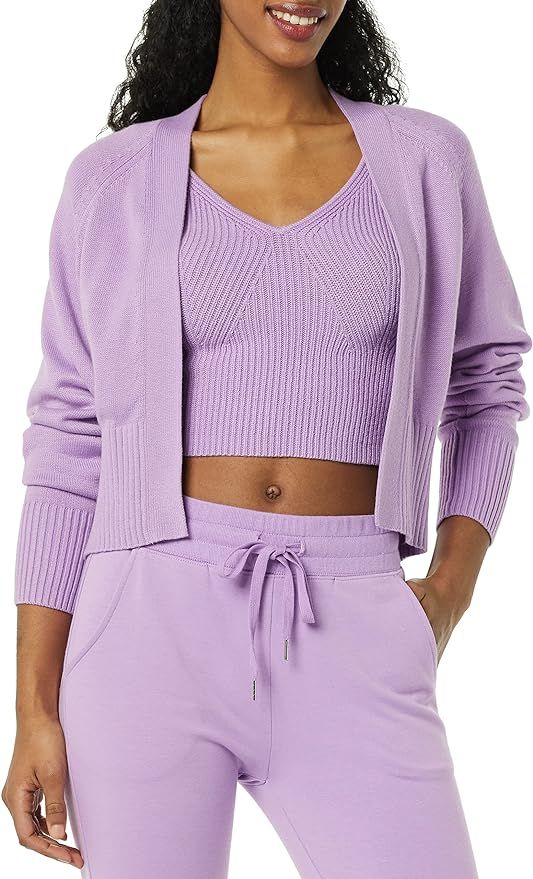 Daily Ritual Women's Ultra Soft Cardigan and Crop Top Sweater Set | Amazon (US)