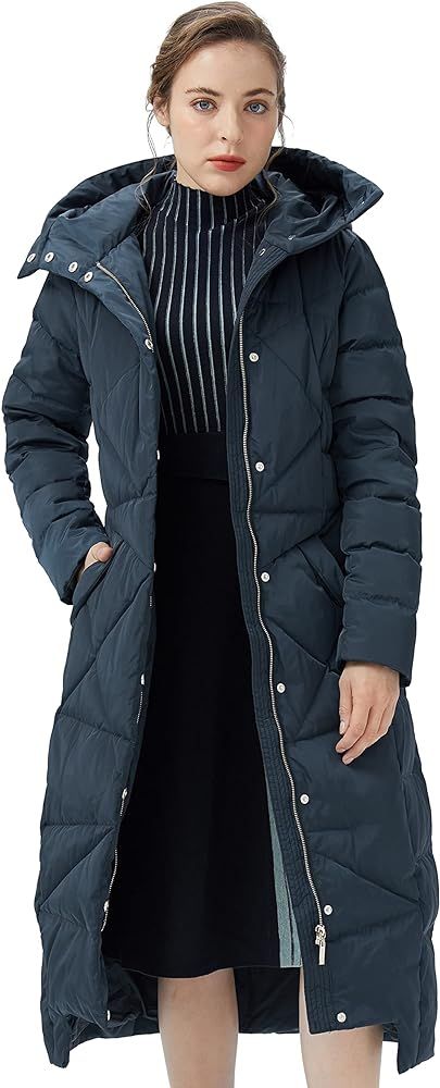 Orolay Women's Puffer Down Coat Winter Maxi Jacket with Hood | Amazon (US)