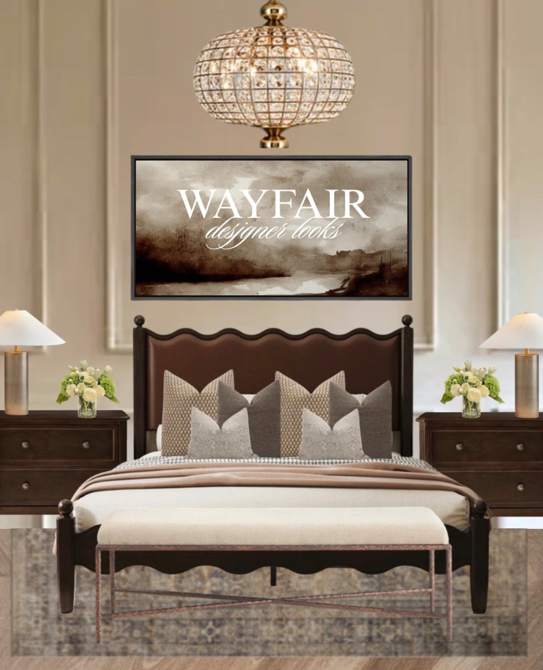 A designer-inspired @Wayfair bedroom using accessible pieces that still feel elevated. For me, it’s not about the price, it’s about choosing the right shapes, tones, and finishes. 😍 #ad #Wayfair #WayfairPartner #LTKhome
